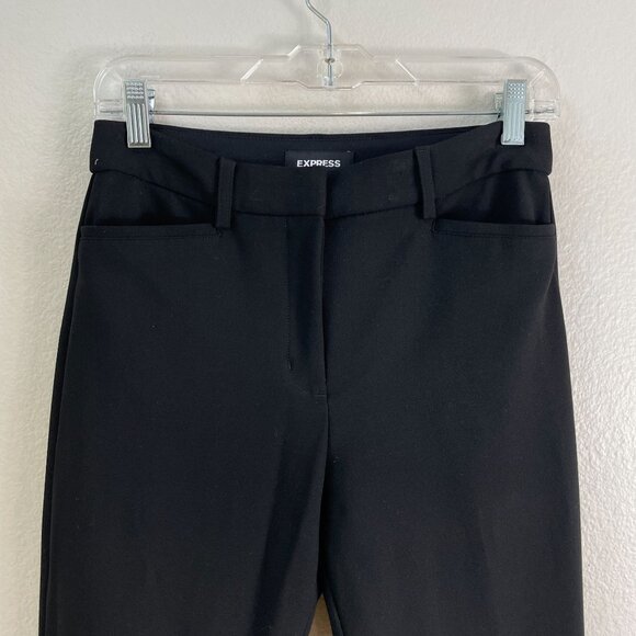 Express Womens 4 Short Black Columnist Boot High Rise Dress Pants Trousers - Picture 2 of 9